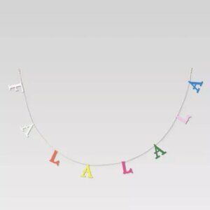 NWT - Metal Banner  "Fa La La" Colorful letters spell out